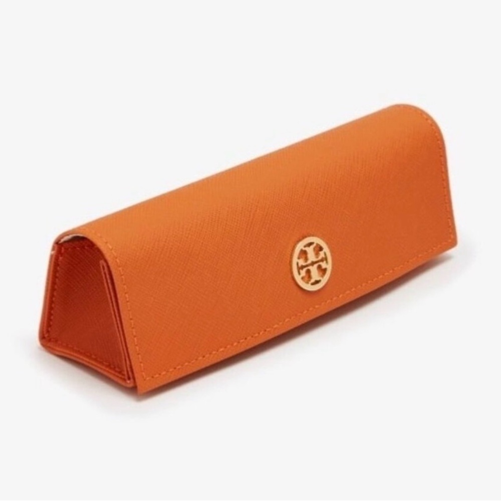 TORY BURCH ORANGE SMALL AUTHENTIC EYEGLASSES CASE Weekender Travel